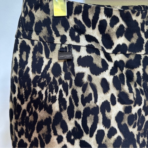 Lisette L Montréal Leopard Pull-On Pants Stretch Tummy-Control Trousers Size 10 - Picture 3 of 9